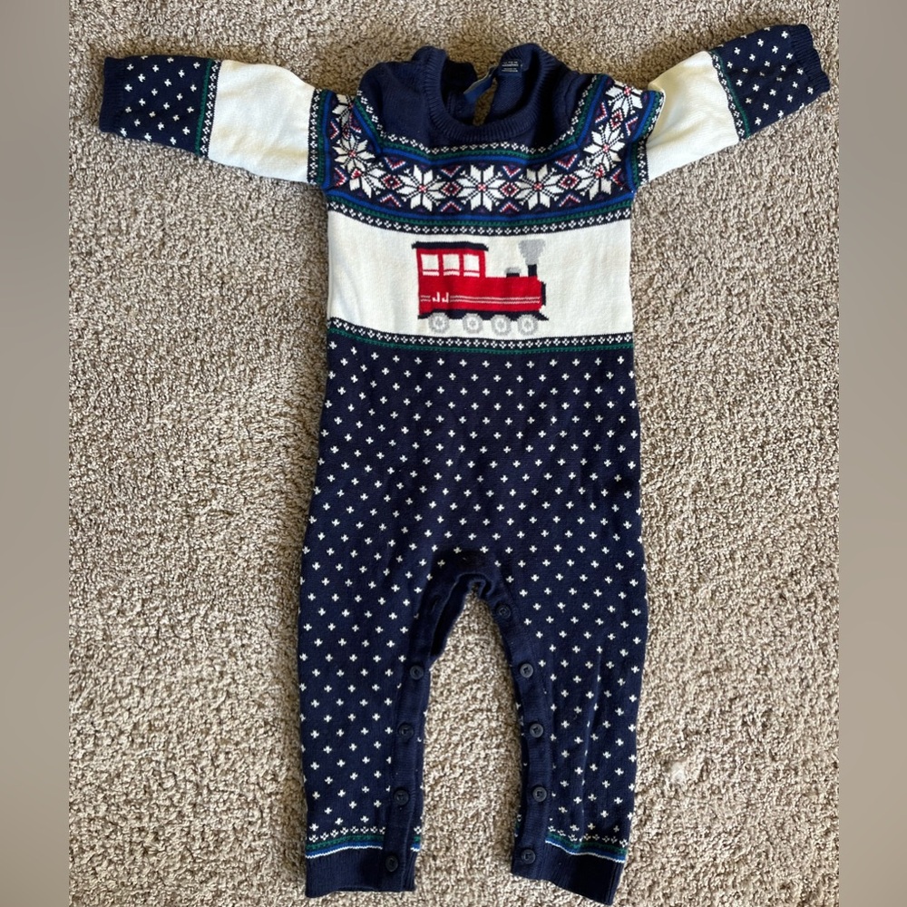 Janie and Jack Cozy Train one piece